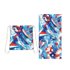 2-in-1 Foldable Beach Towel Printed Bath Towel All-In-One Beach Towel All-In-One Bag with Organizer Storage