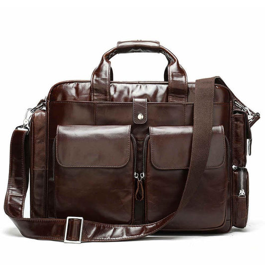 Retro Genuine Leather Business Laptop Handbag