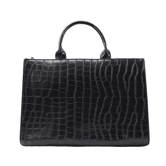 Large-capacity women's handbag with crocodile pattern