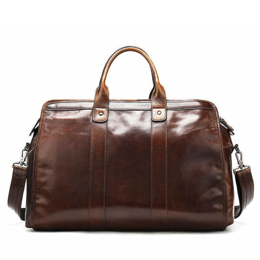 Oil - waxed leather fitness Duffle bag