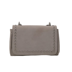 Gray Suede Shoulder Crossbody Bag