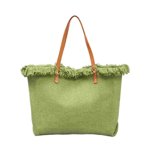 Fringed Canvas Underarm Shoulder Tote bag