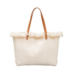 Fringed Canvas Underarm Shoulder Tote bag