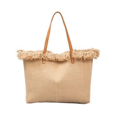 Fringed Canvas Underarm Shoulder Tote bag