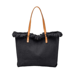 Fringed Canvas Underarm Shoulder Tote bag