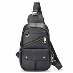 Cowhide Men's Outdoor Cross - body Chest Bag