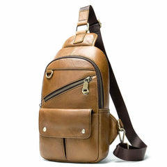 Cowhide Men's Outdoor Cross - body Chest Bag