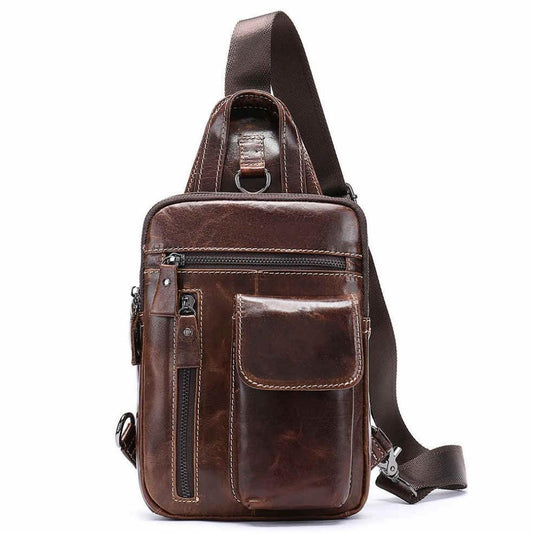 Cowhide National Style Chest Bag