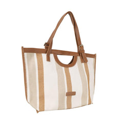 PU and canvas handbag