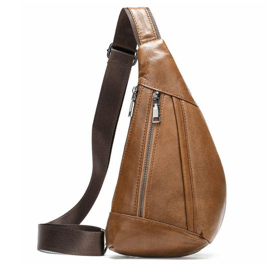 Men's Casual Genuine Leather Chest Bags