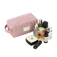 Thick Striped Corduroy Cosmetic Bag