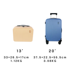 Valise à roulettes allongée et épaissie