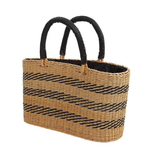 Woven handbag for seaside vacations