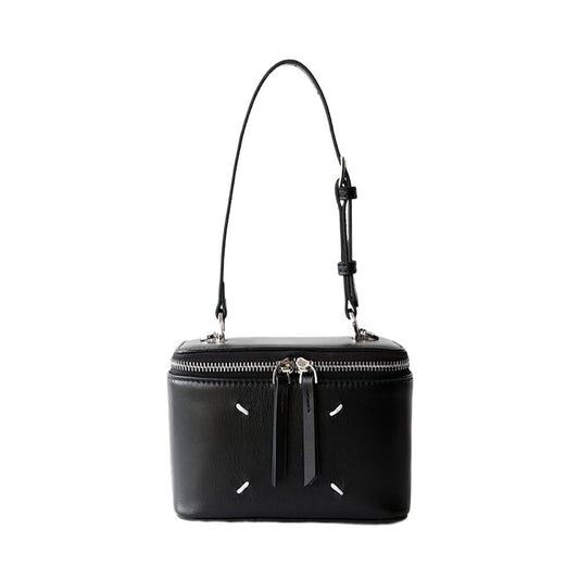 Leather crossbody bag with a flap on the top