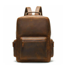 Genuine leather large-capacity backpack