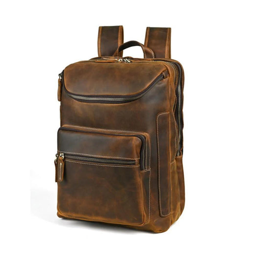 15 - inch laptop backpack made of crazy horse leather