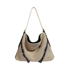 Single-shoulder straw basket bag