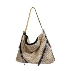 Single-shoulder straw basket bag