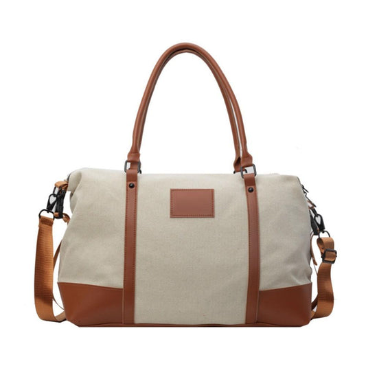 PU canvas patchwork travel bag